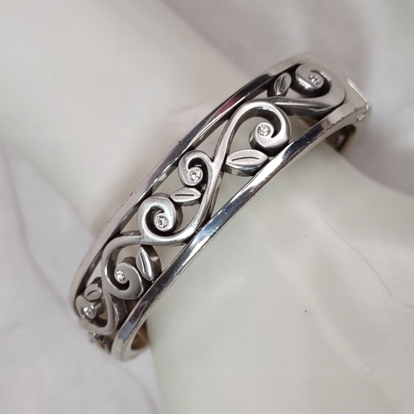 Brighton Scroll Filigree Hinged Bangle Bracelet - Picture 1 of 7